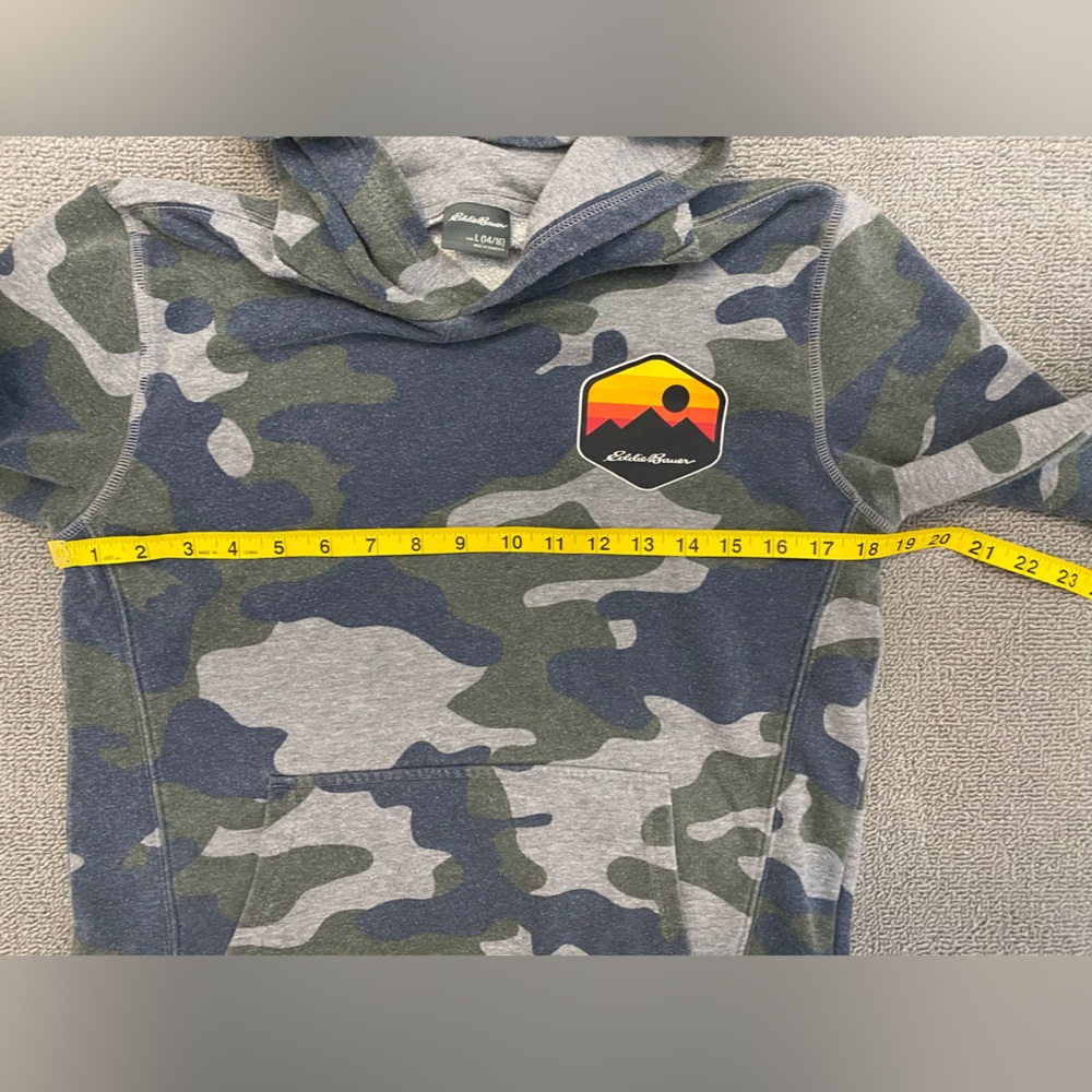 Eddie Bauer Kids Large Camo Hoodie- Outdoor Casual Camping Hiking Athletic - Picture 5 of 6